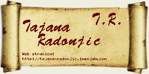 Tajana Radonjić vizit kartica